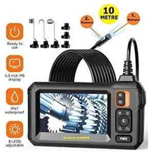 10M Sert Kablo Endüstriyel Ekranlı 3 Kameralı Endoskop Yılan Kamera