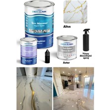 Demarin Çift Bileşenli Solventsiz Sıvı Mermer, Liquid Marble Tezgah Yenileme Kiti Takım