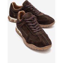 Luvi Lars Kahverengi Süet Hakiki Deri Kadın Günlük Sneaker