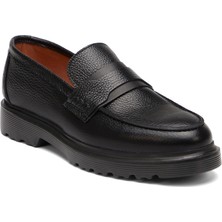 Tergan Siyah Hakiki Deri Erkek Loafer - E25S1AY57671-A41
