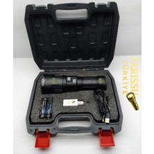 farissu Q-Max PS-4400 Şarj Edilebilir Uzun Menzilli Profesyonel El Feneri 80W 8000 Lümen Powerbank Özellikli