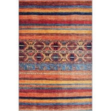 Salen Çizgili Multi Polyester ve Pamuklu Kaydırmaz Taban Yıkanabilir Dijital Baskı Halısı