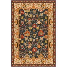 Tiroli Çerçeveli Multi Polyester ve Pamuklu Kaydırmaz Tabanlı Yıkanabilir Dijital Baskı Halıs