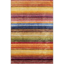 Aren Halı Aklera Çizgili Multi Polyester ve Pamuklu Kaydırmaz Tabanlı Yıkanabilir Dijital Baskı Halısı