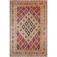 Lonas Klasik Göbekli Multi Polyester ve Pamuklu Kaydırmaz Tabanlı Yıkanabilir Dijital Baskı Hal