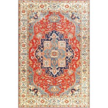 Aren Halı Guilin Klasik Göbekli Polyester ve Pamuklu Kaydırmaz Tabanlı Yıkanabilir Dijital Baskı Halısı