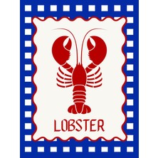 Fuart.Co Kırmızı Pençe Deniz Canlıları Mutfak Serisi Poster (Çerçevesiz) Sffu