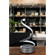 Lara Abajur Gri Renk Gün Işığı LED Işıklı Modern Tasarım LED Masa Lambası  - Gece Lambası