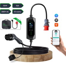 Cks Enerjİ Taşınabilir Şarj Cihazı 11 kW 3P-16A Tip-2 5x16A Fiş 380V AC Ev Tipi Dönüştürücü Kablo ve Taşıma Çantası Hediyeli ( 10 METRE KABLO)