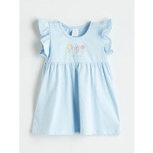 Lc Waikiki Yeni Sezon Bisiklet Yaka Çiçekli Kız Bebek Elbise