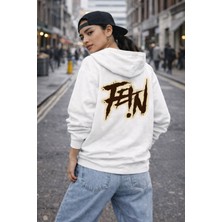 Camblys Unisex Fein Sırt Baskılı Oversize Kapüşonlu Sweatshirt