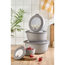 Elegance Serisi Sızdırmaz Kapaklı 4'lü Saklama Kabı Seti Mikrodalga & Buzdolabı Uyumlu