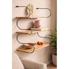 Zmt Design Loopline 3’lü Ahşap Raf Ünitesi