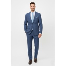 Presto Erkek Yelekli Slim Battal Takım Elbise 6 Drop Lacivert 792-250
