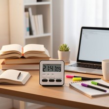 Gaman Alarmlı Dijital Öğrenci Kronometresi- 24 Saat Geri Sayım Cihazı-Mıknatıslı ve Mutfak Zamanlayıcısı