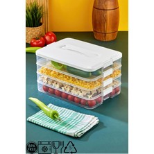 Pazarika Pratik 4 Katlı Saklama Kabı Buzdolabı Düzenleyici Çok Amaçlı Saklama Kabı