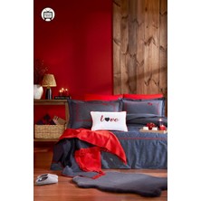 Özdilek Özel Kot -Endless Love Lacivert- Battal Boy Çift Kişilik Nevresim Takımı