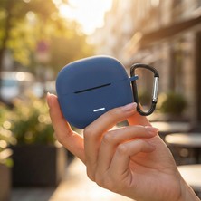 Caseonn Xiaomi Redmi Buds 8 Lite Kılıf Askı Aparatlı Mat Silikon Lacivert