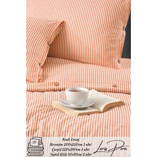 Battal Boy Düğmeli Pamuklu Ranforce Çizgili Nevresim Takımı King Size Duvet Coverse
