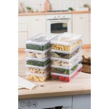 Pazarika Plastik Saklama Kabı 2 Litre 10 Adet Kendinden Kapaklı Dondurucu Kabı Hava Almaz 24X14X6 cm