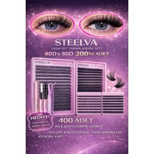 Steelva 400 Adet Takma Kirpik Kalın Kıvrımlı Kedi Gözü Modeli 40D & 80D