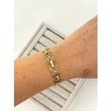 14K Özel Seri Motifli Taş Detaylı Bileklik