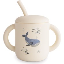 Mushie Pipetli Silikon Alıştırma Bardağı - Whales