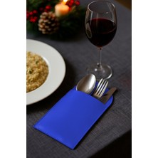 Morika Hotel & Home Textile 4'lü Oval Desen Suni Deri Kaşıklık / Çatal Kaşık Kılıfı / 11X23CM