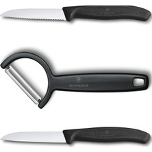 Victorinox Siyah 2 Bıçak 1 Soyacak Set