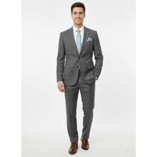 Presto Erkek 4 Drop Regülar Piti Kare Ekose Takım Elbise Siyah 481-001