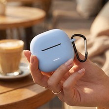 Caseonn Xiaomi Redmi Buds 6 Lite Kılıf Askı Aparatlı Mat Silikon Mavi