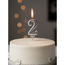 Parti Adresi Rakam Mum Gümüş No:2