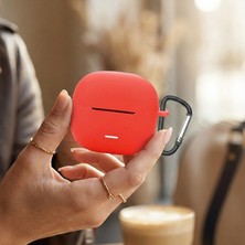 Caseonn Xiaomi Redmi Buds 6 Lite Kılıf Askı Aparatlı Mat Silikon Kırmızı