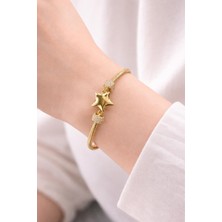 Parılda & Mivona YILDIZ DETAYLI GOLD AYARLANABİLİR BİLEKLİK