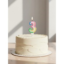 Parti Adresi Renkli Rakam Mum Pasta Mumu 3