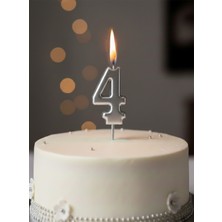 Parti Adresi Rakam Mum Gümüş No:4