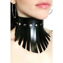 MOTTO10 Butik Püsküllü Şık Deri Choker Tasma - APFT658