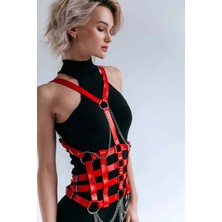 MOTTO10 Butik Elbise Üzeri Deri Kemer, Deri Elbise Kemeri, Deri Korse Harness - APFT1072