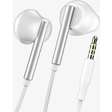 Linktech Yüksek Basslı Kablolu Kulaklık , Linktech H64 Beyaz Mikrofonlu Kablolu Kulak Içi Kulaklık , Aux Kablolu Kulaklık