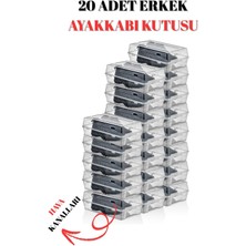 20 Adet Erkek Ayakkabı Kutusu Büyük Boy Ayakkabı Saklama Düzenleyici Organizer Şeffaf