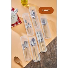 2 Adet Kaşıklık Saklama Kabı – Kaşık Çatal Taşıma Kutusu