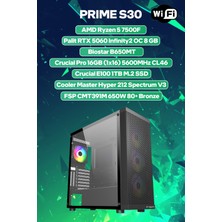 Game Garaj Prime S30 Amd Ryzen 5 7500F 16GB Ram 1tb SSD RTX5060 Freedos Oyuncu Oem Paket