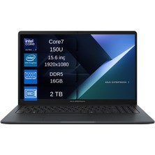Asus expertbook B1 B1503CVA-C78G512B4D Intel Core 7 150U 16GB Ddr5 2tb SSD 15.6"fhd 300NITS (1920 x 1080) Windows 11 Pro Taşınabilir Bilgisayar+ Mouse Hediyeli C78G512B4DEX06