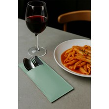 Morika Hotel & Home Textile 4'lü Dikdörtgen Suni Deri Kaşıklık / Çatal Kaşık Kılıfı / 11X22CM