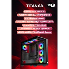 Game Garaj Titan S8 Amd Ryzen 7 7800X3D 32GB Ram 1tb SSD RTX5080 240MM Sıvı Soğutma Freedos Oyuncu Oem Paket