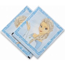 Elsa Temalı Temaya Uygun Baskılı Doğum Günü Peçetesi  20'li