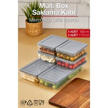 Pazarika Multi Box 6 Lı Set Saklama Kabı Seti 2 Farklı Boy- Dondurucu & Mikrodalga Uyumlu