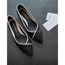 Emienza Dote Vegan Deri Biyeli Sivri Burun Bayan Babet