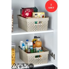 Pazarika 2'li Set Penta Düzenleyici Sepet, Mutfak Banyo Dekoratif Çok Amaçlı Organizer ( Kapaksız )