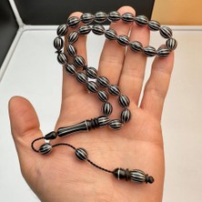 Tesbih Reyonu Karpuz Sistemli Işlemeli Oltu Taşı Tesbih